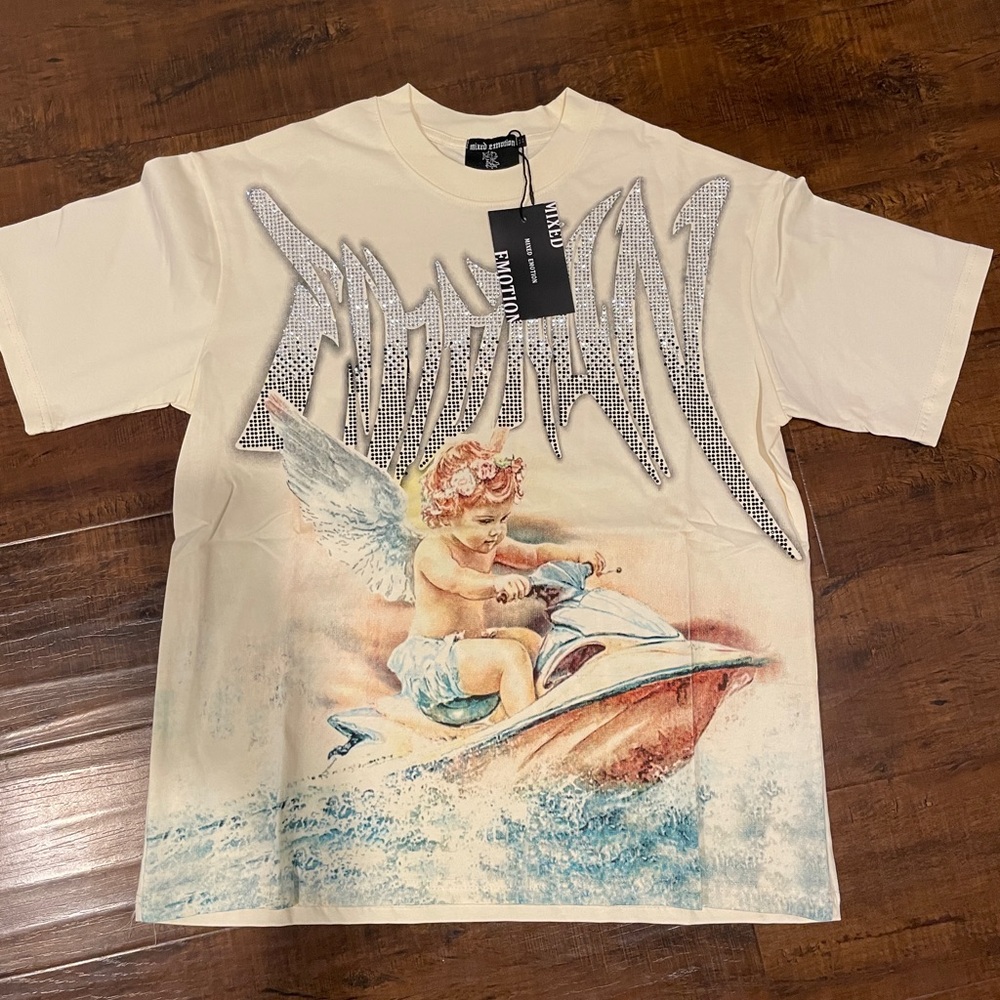 Mixed emotions Cream Graphic Short Sleeve Tee